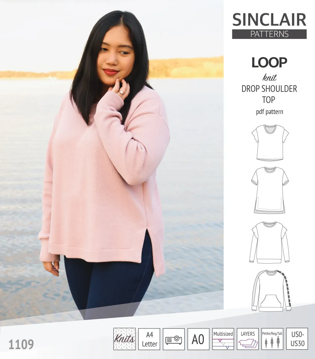 Loop drop shoulder knit top (PDF)