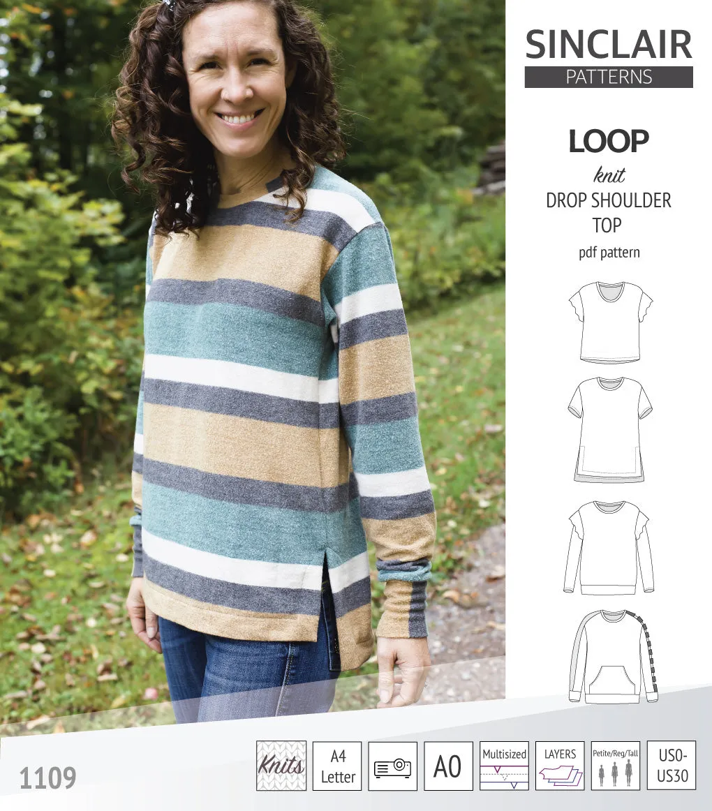 Loop drop shoulder knit top (PDF)
