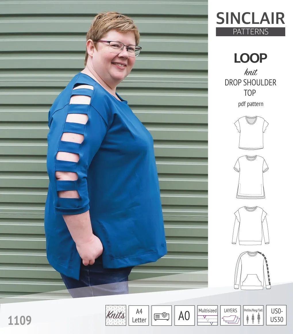 Loop drop shoulder knit top (PDF)