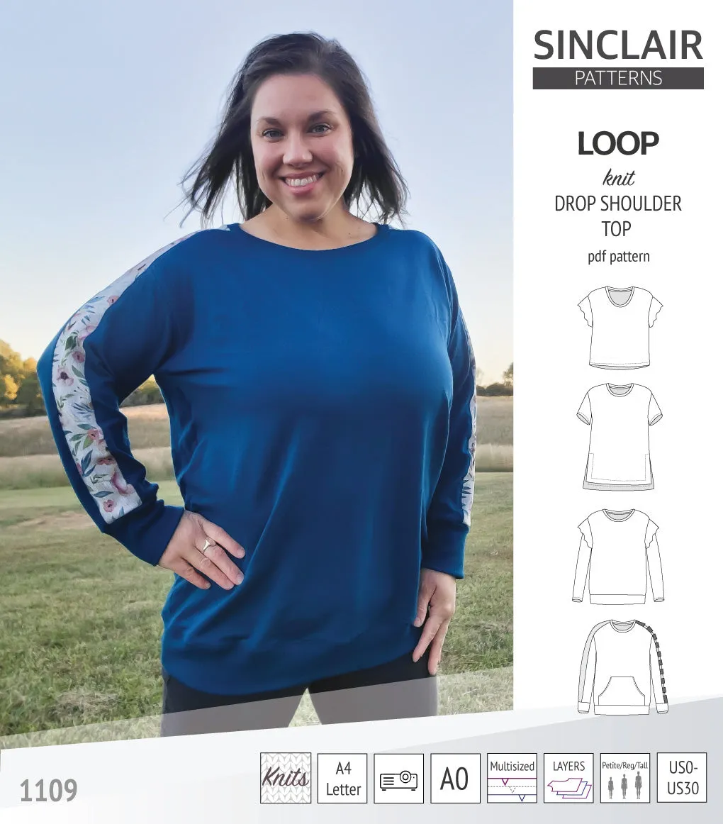 Loop drop shoulder knit top (PDF)