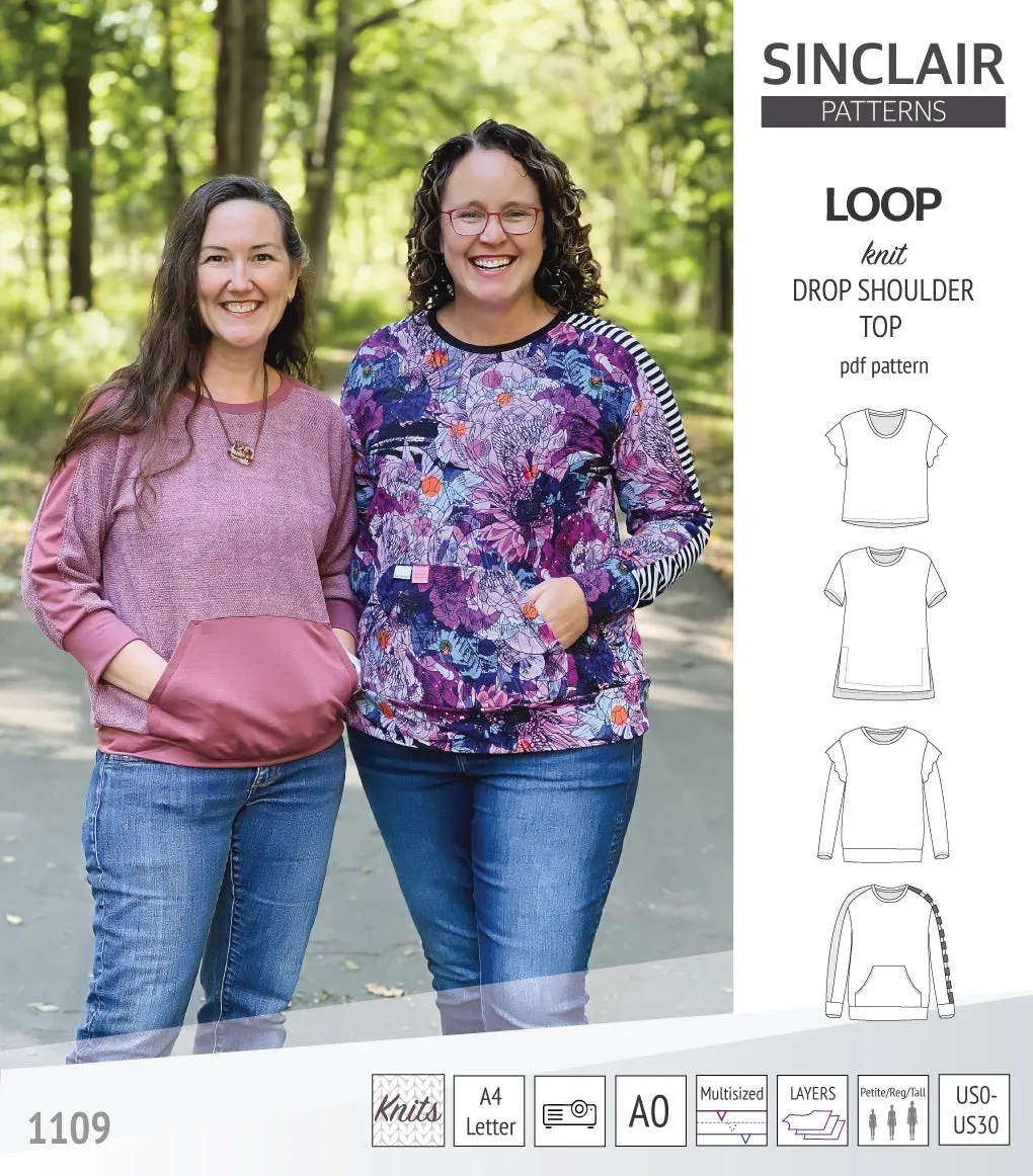 Loop drop shoulder knit top (PDF)