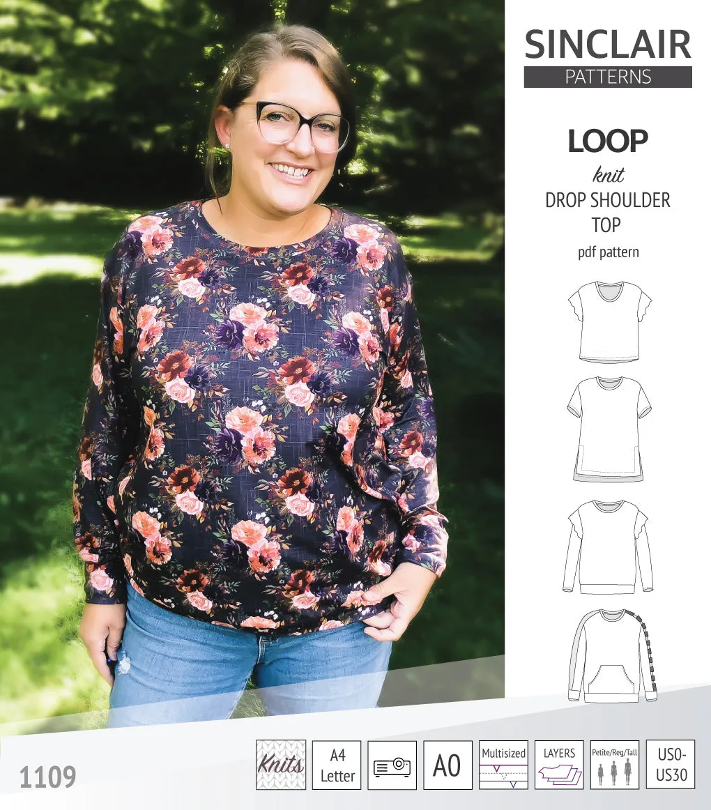Loop drop shoulder knit top (PDF)