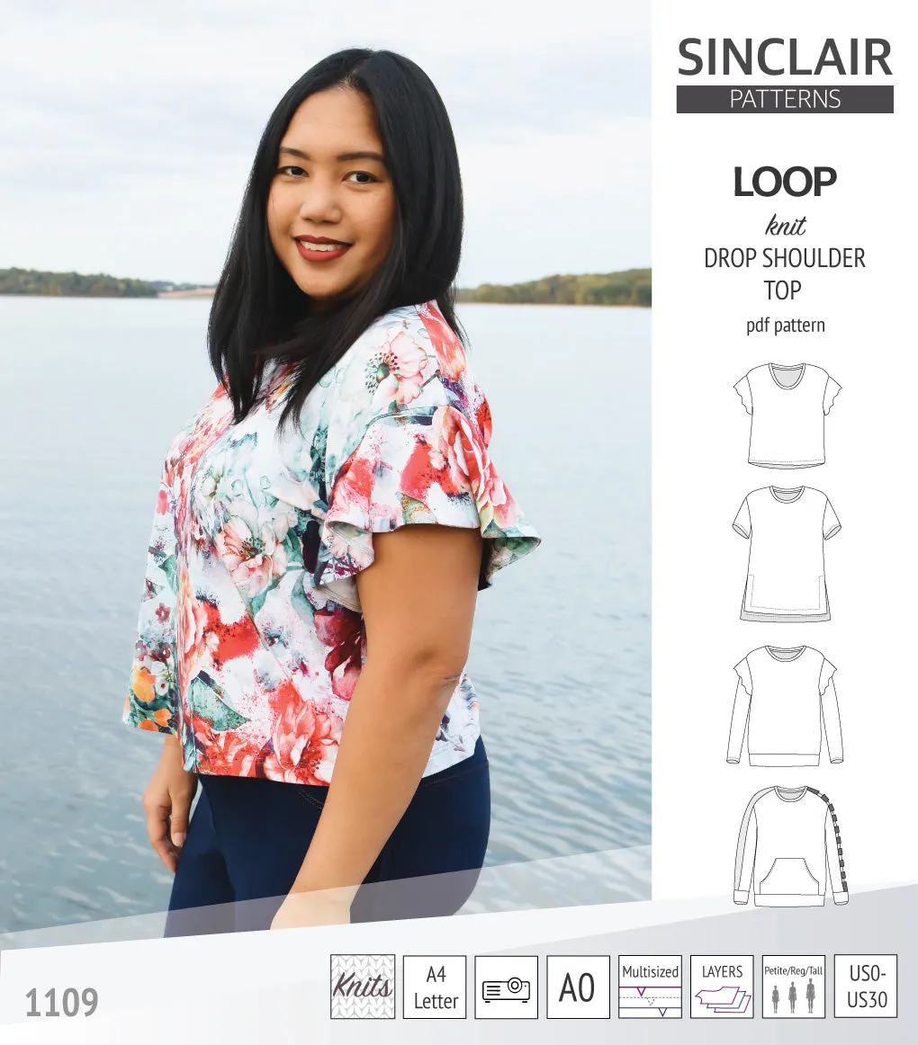 Loop drop shoulder knit top (PDF)
