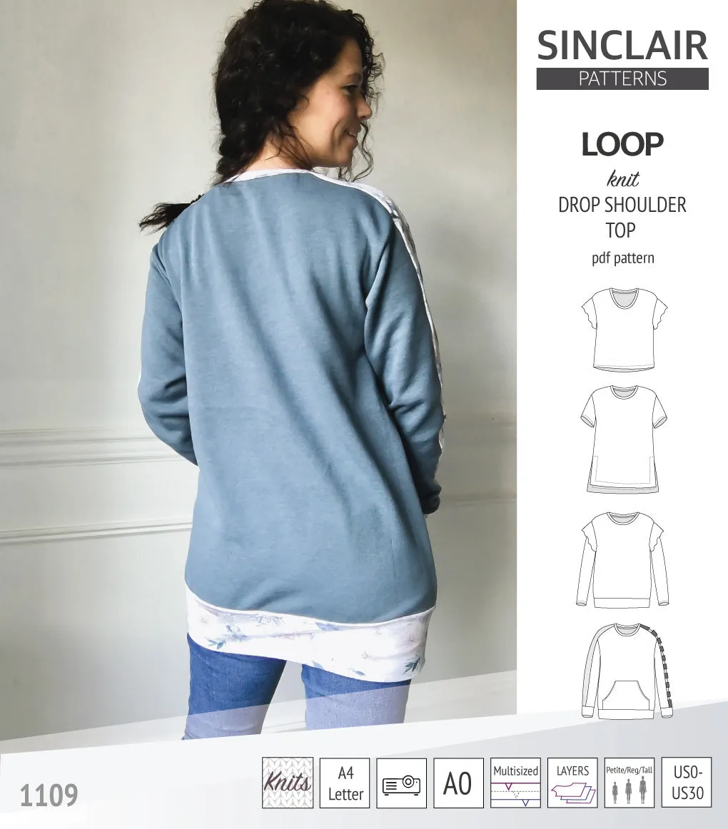 Loop drop shoulder knit top (PDF)