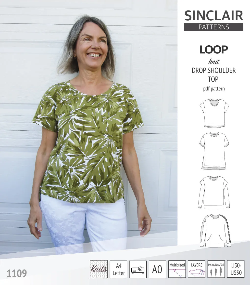 Loop drop shoulder knit top (PDF)