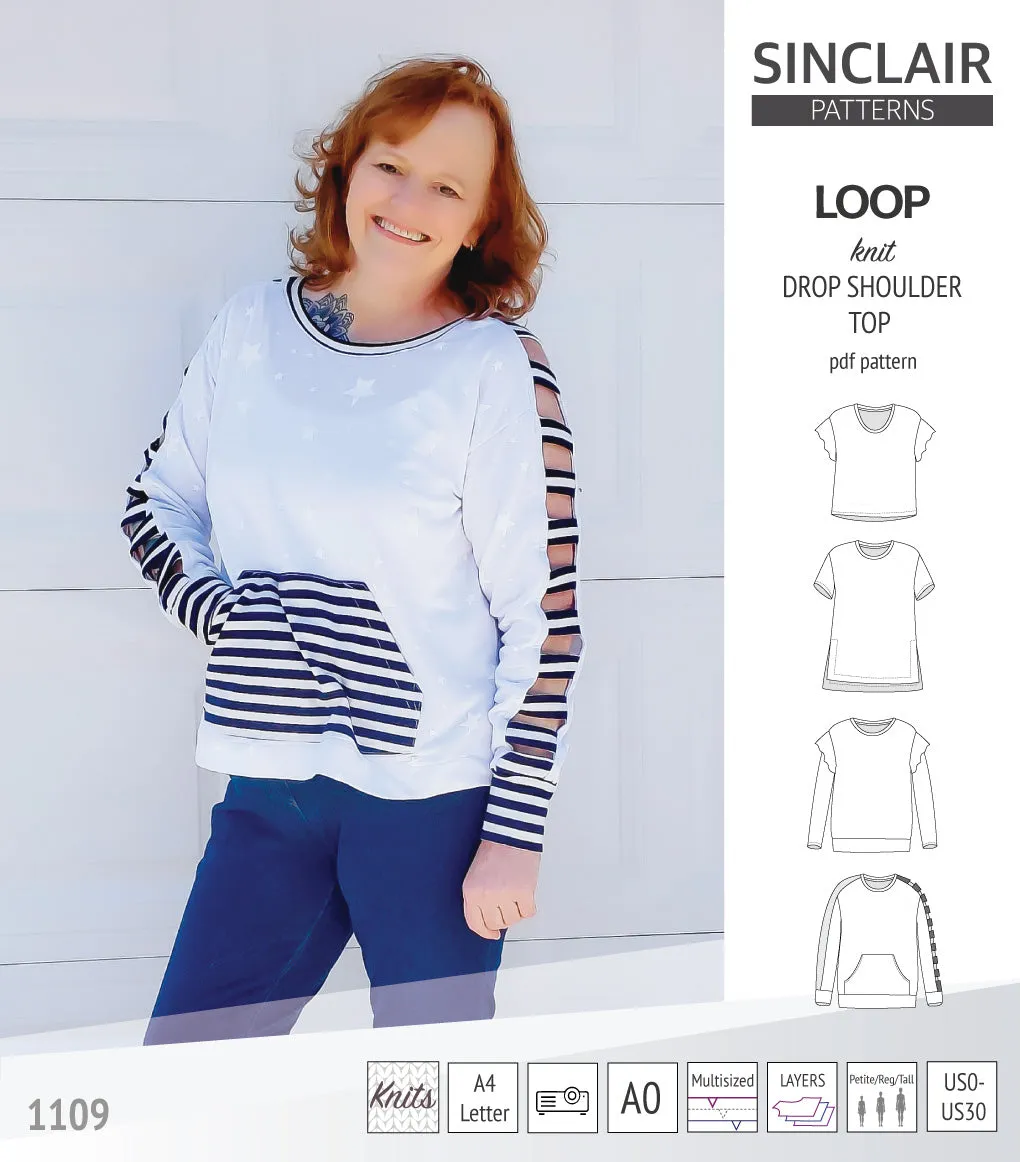 Loop drop shoulder knit top (PDF)