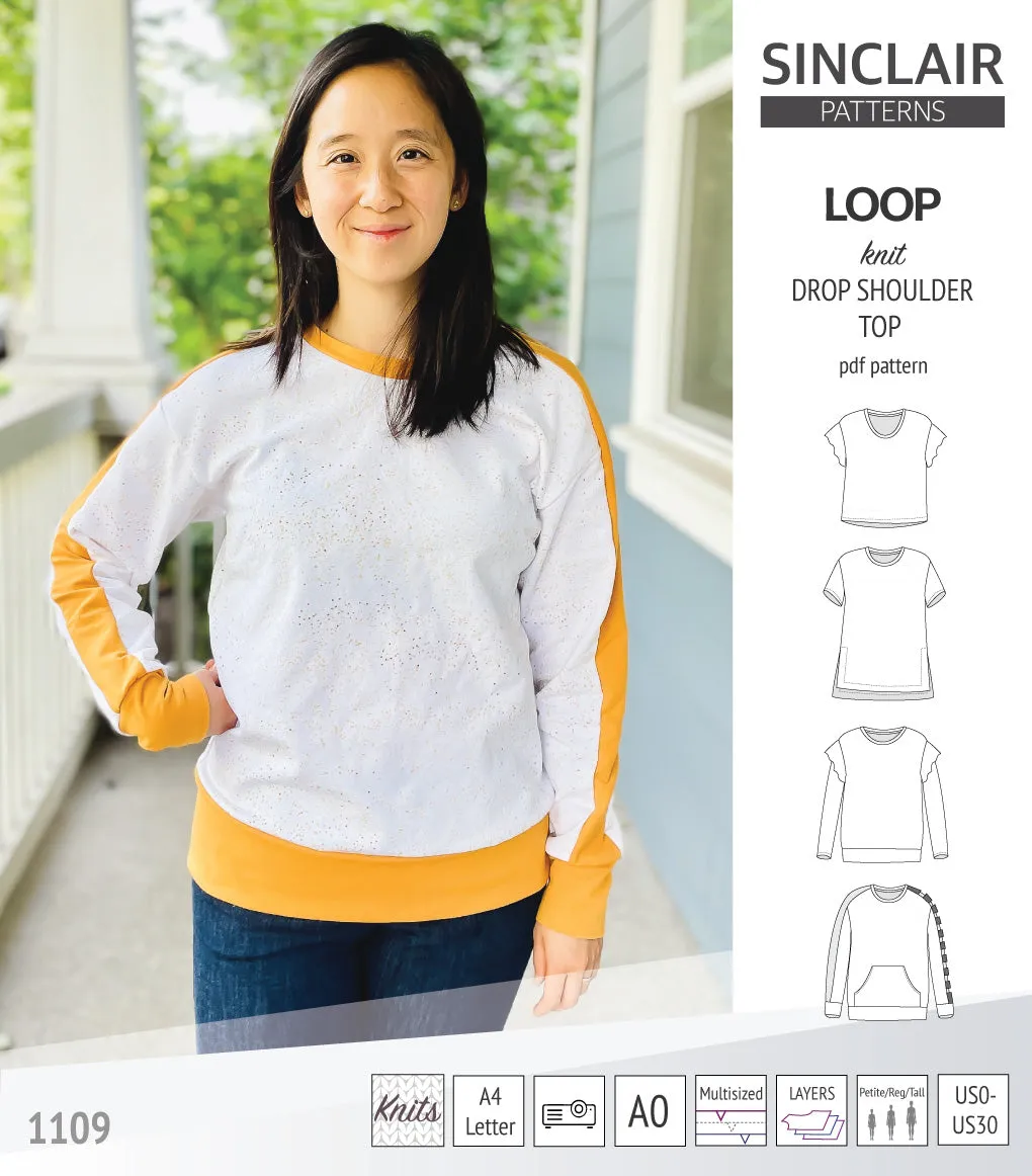Loop drop shoulder knit top (PDF)
