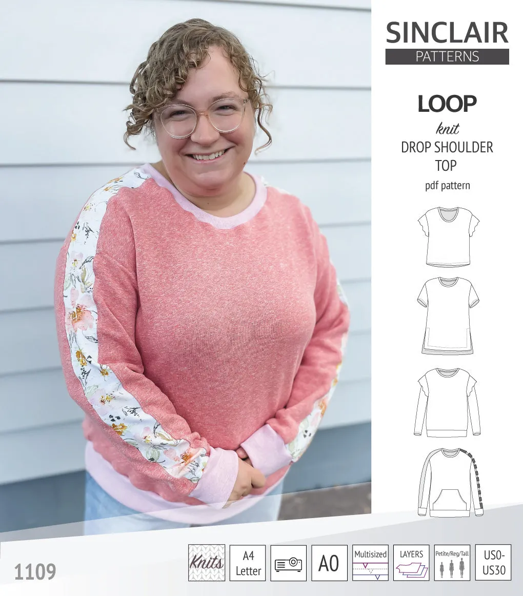 Loop drop shoulder knit top (PDF)