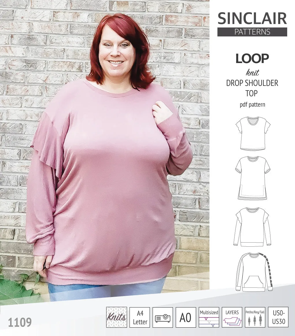Loop drop shoulder knit top (PDF)
