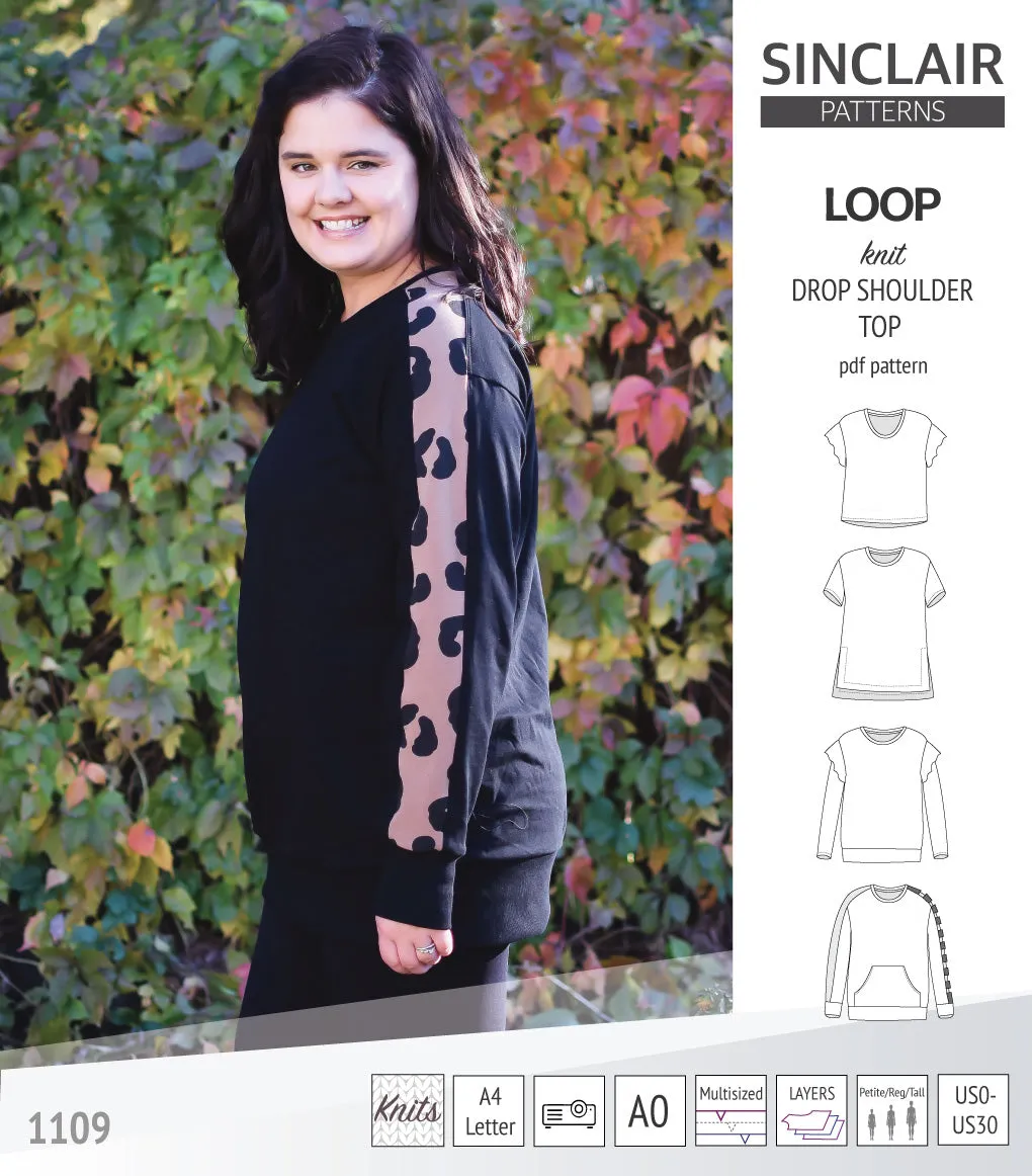 Loop drop shoulder knit top (PDF)