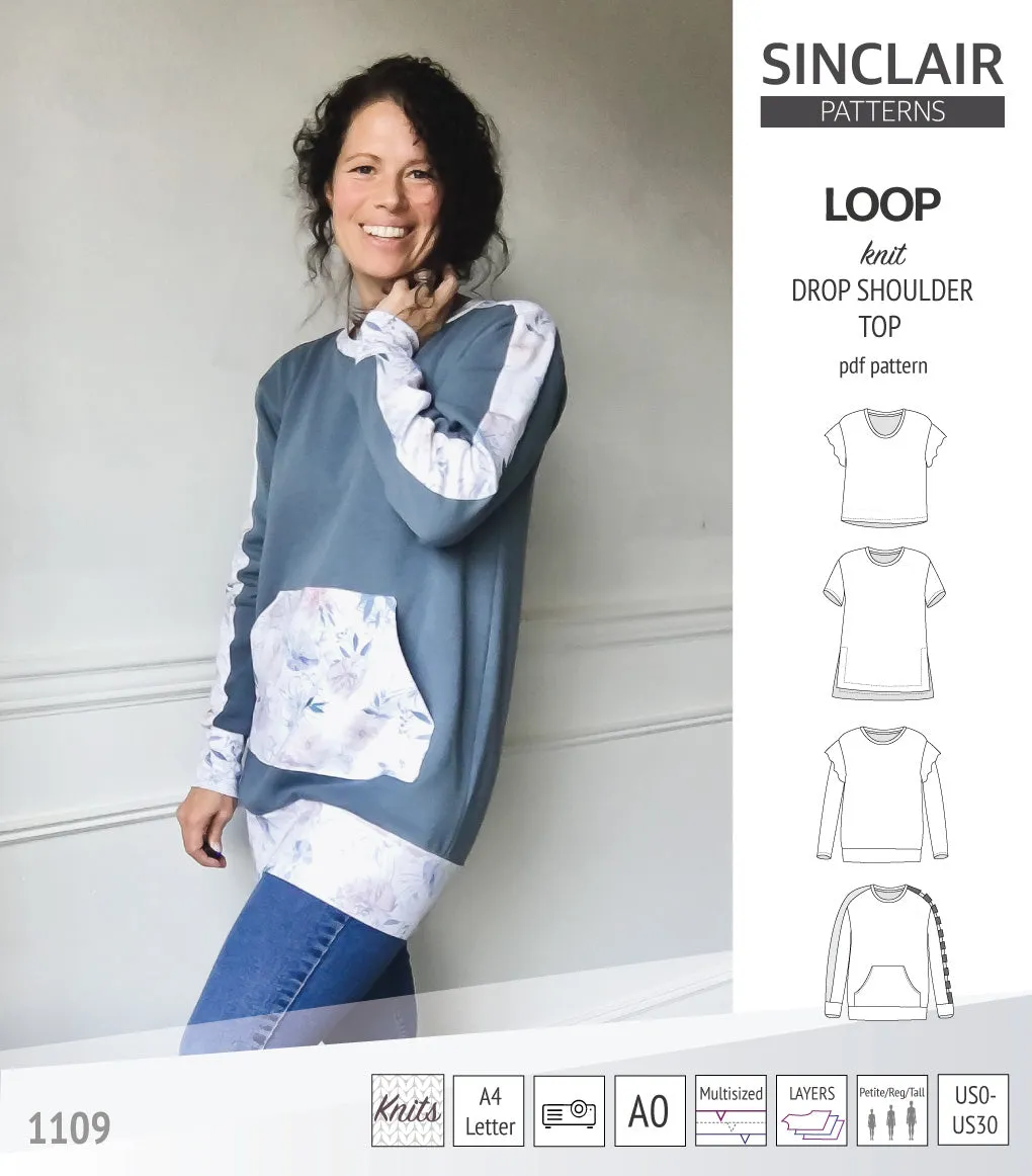 Loop drop shoulder knit top (PDF)