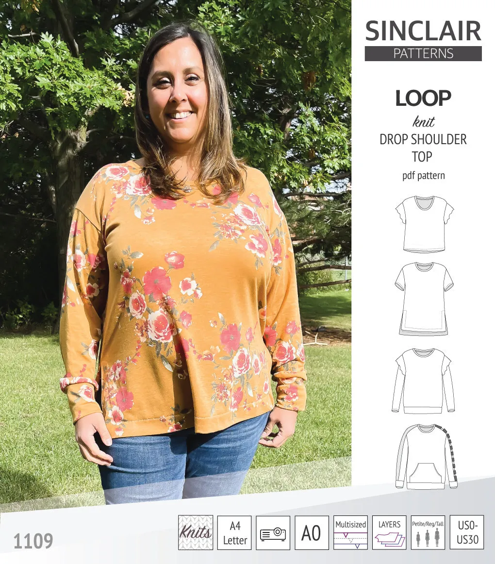 Loop drop shoulder knit top (PDF)