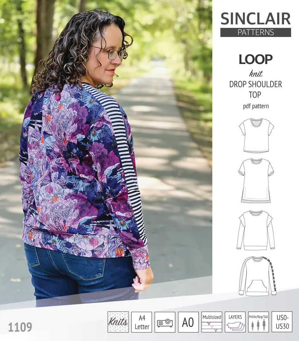 Loop drop shoulder knit top (PDF)