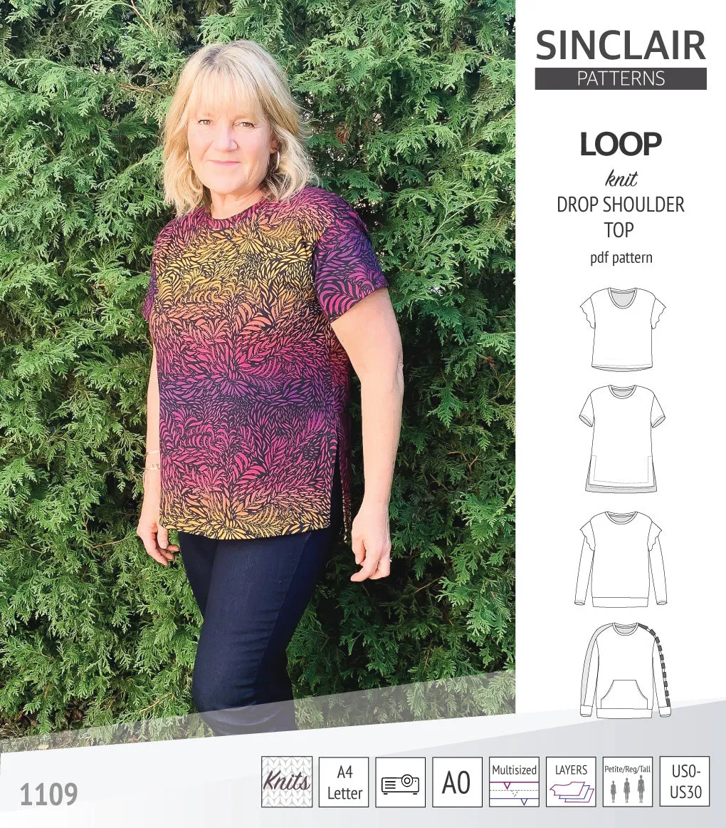 Loop drop shoulder knit top (PDF)