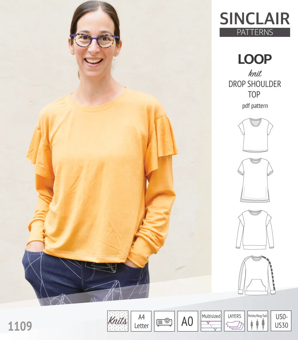 Loop drop shoulder knit top (PDF)