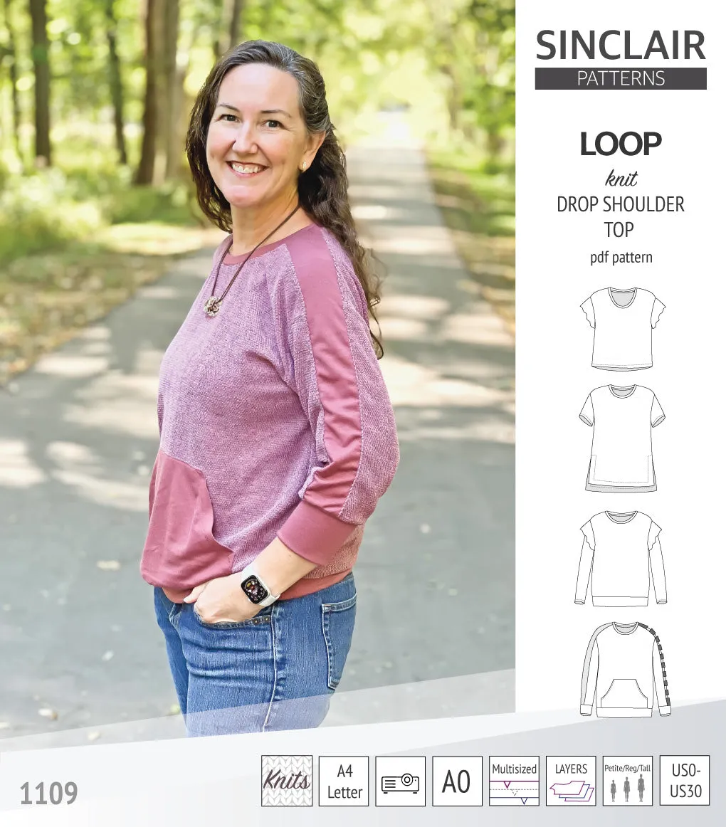 Loop drop shoulder knit top (PDF)