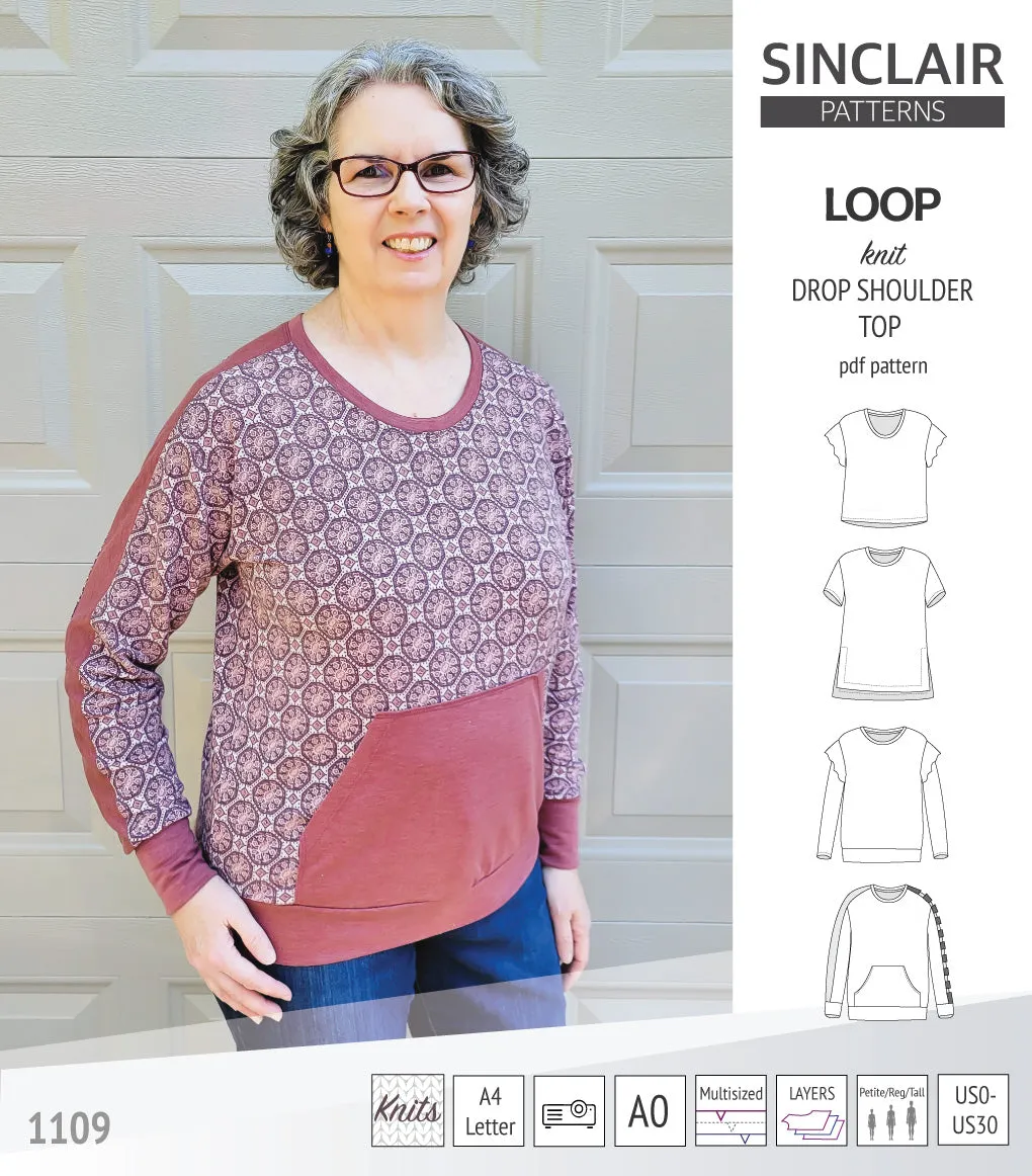 Loop drop shoulder knit top (PDF)