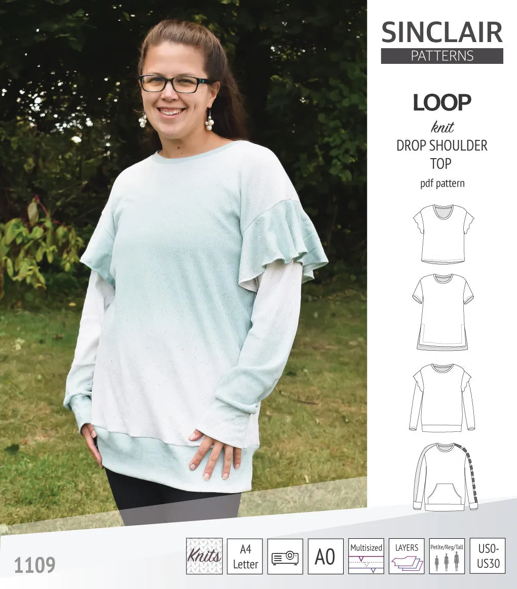 Loop drop shoulder knit top (PDF)