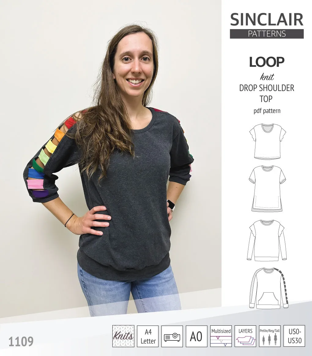 Loop drop shoulder knit top (PDF)