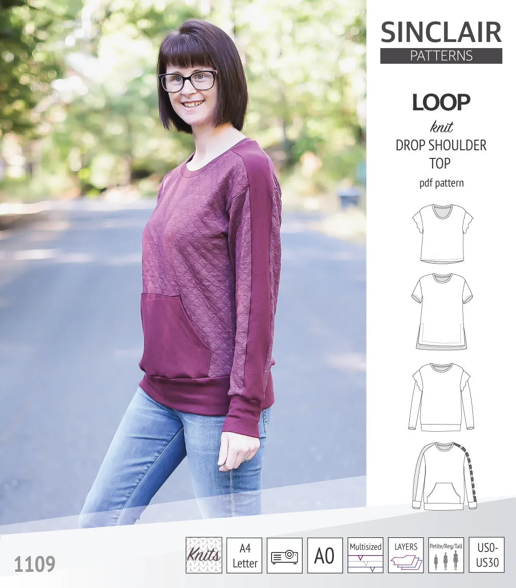 Loop drop shoulder knit top (PDF)
