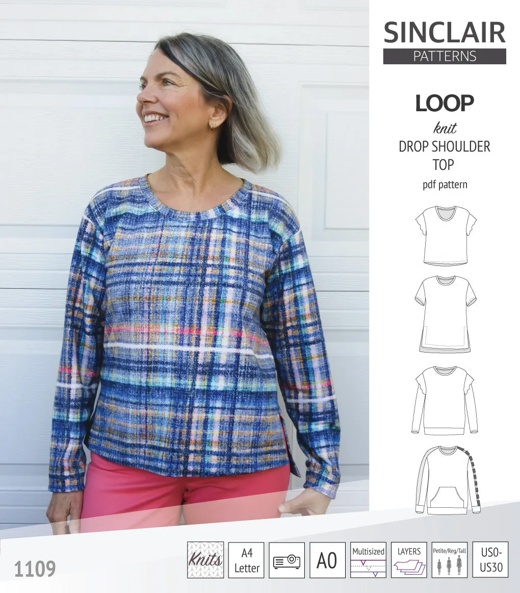 Loop drop shoulder knit top (PDF)