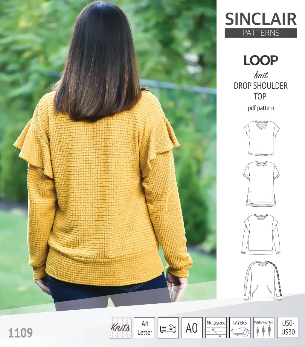 Loop drop shoulder knit top (PDF)