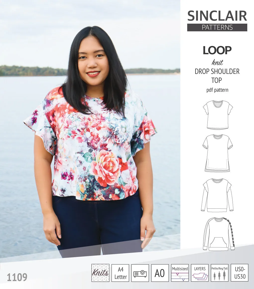 Loop drop shoulder knit top (PDF)
