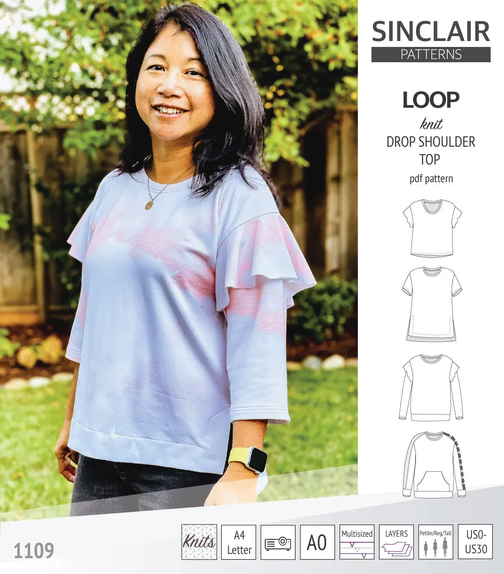 Loop drop shoulder knit top (PDF)