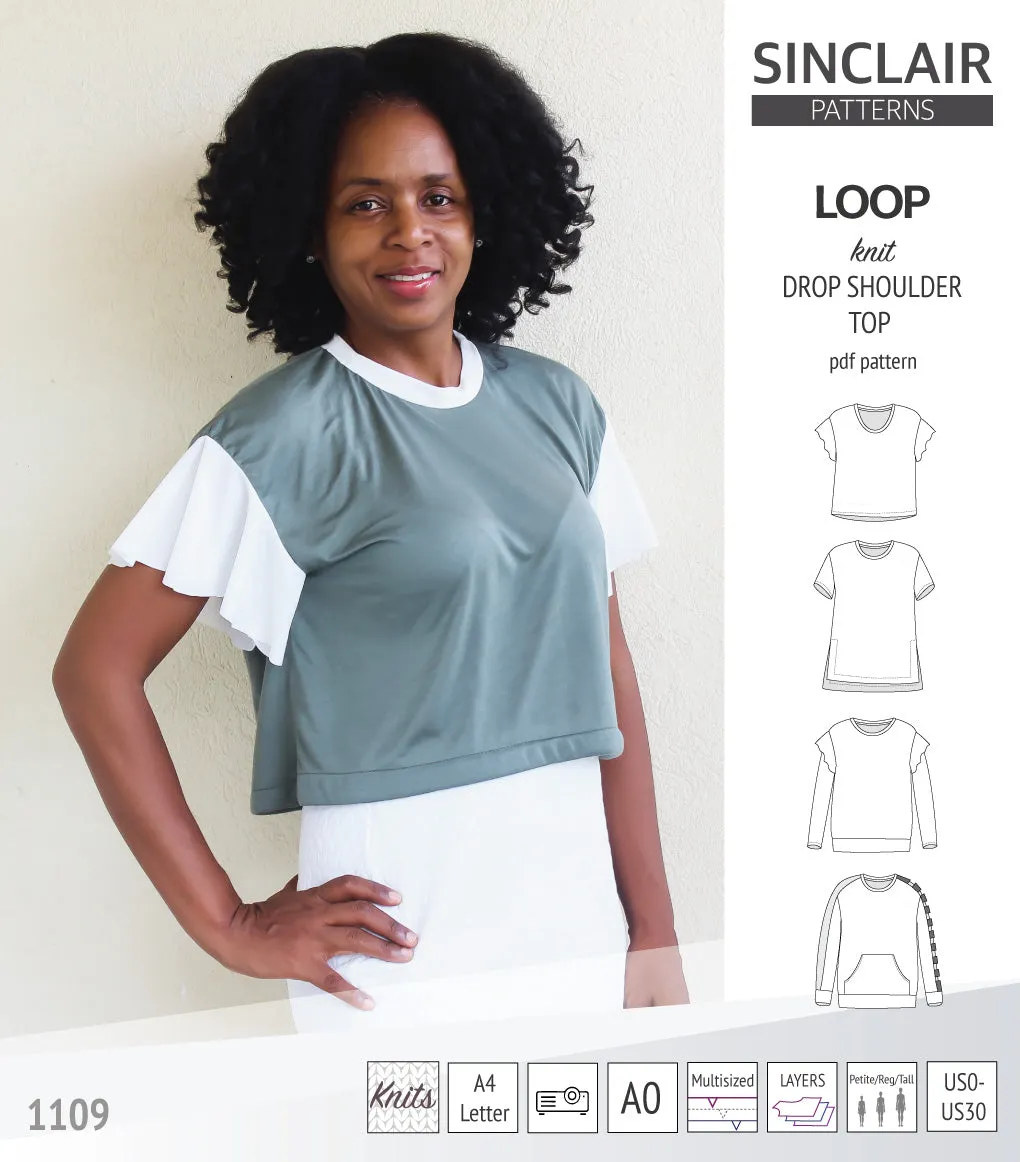Loop drop shoulder knit top (PDF)