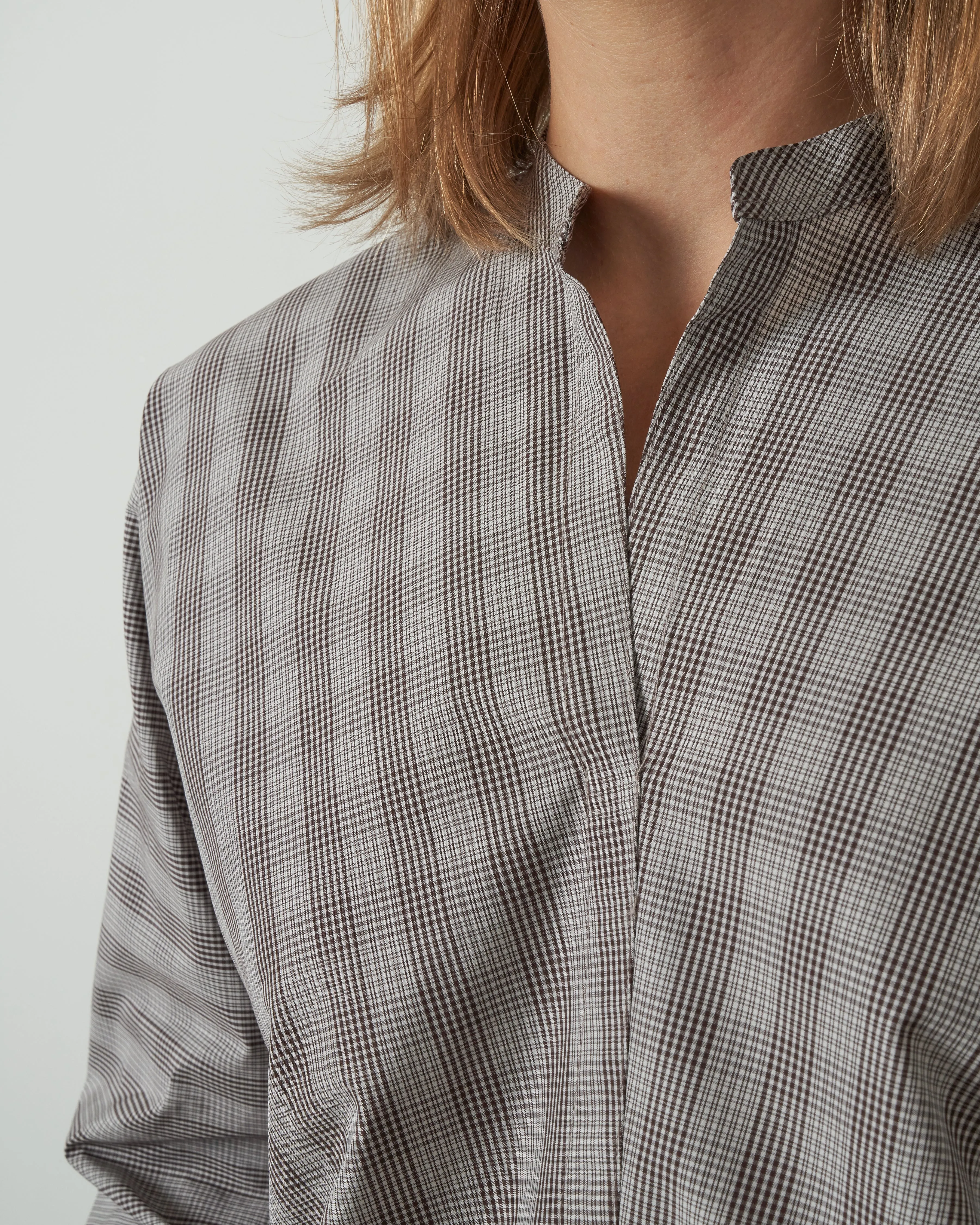 lslv top - woven chocolate chalk