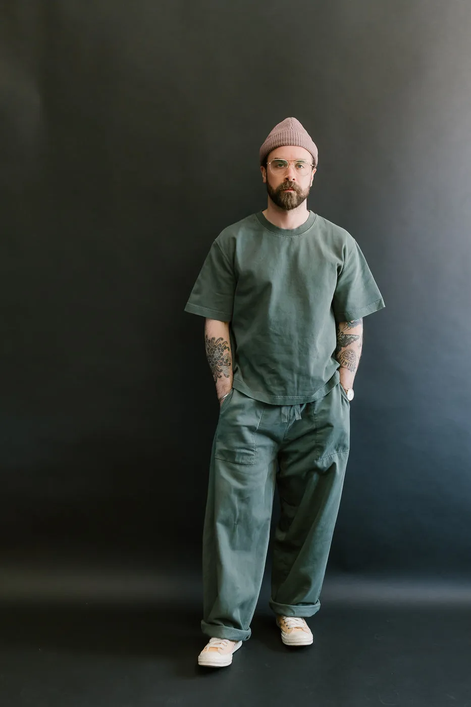 M-J-0003 - Reformer Pants Twill Jersey - Forest Green