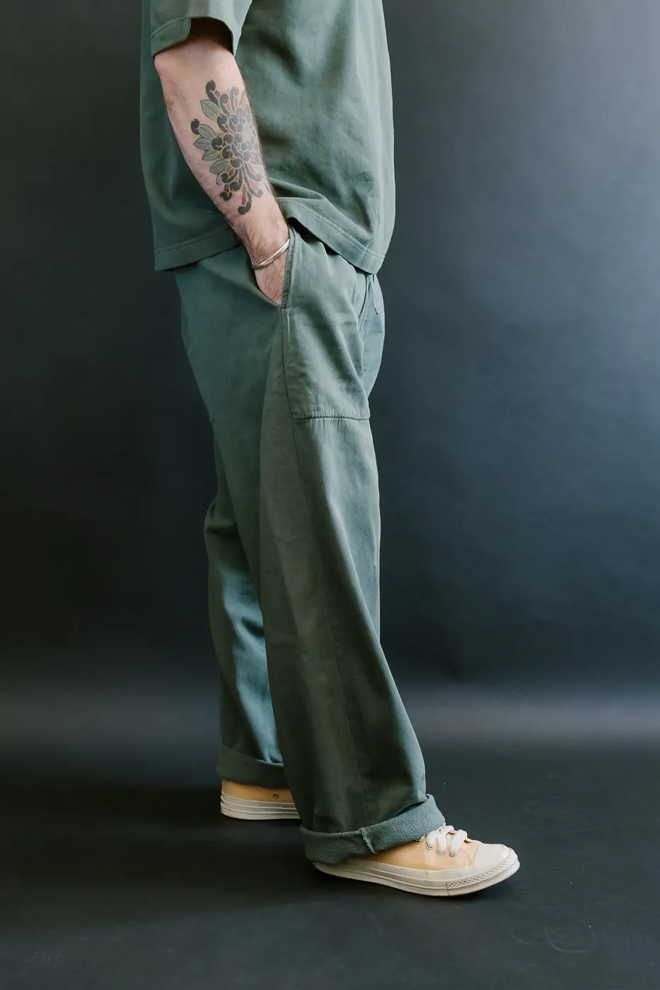 M-J-0003 - Reformer Pants Twill Jersey - Forest Green