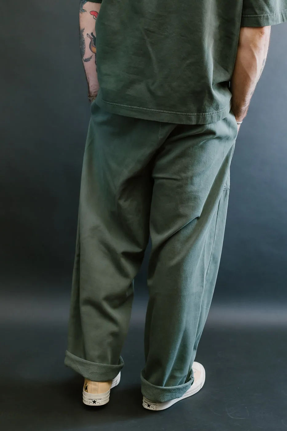 M-J-0003 - Reformer Pants Twill Jersey - Forest Green