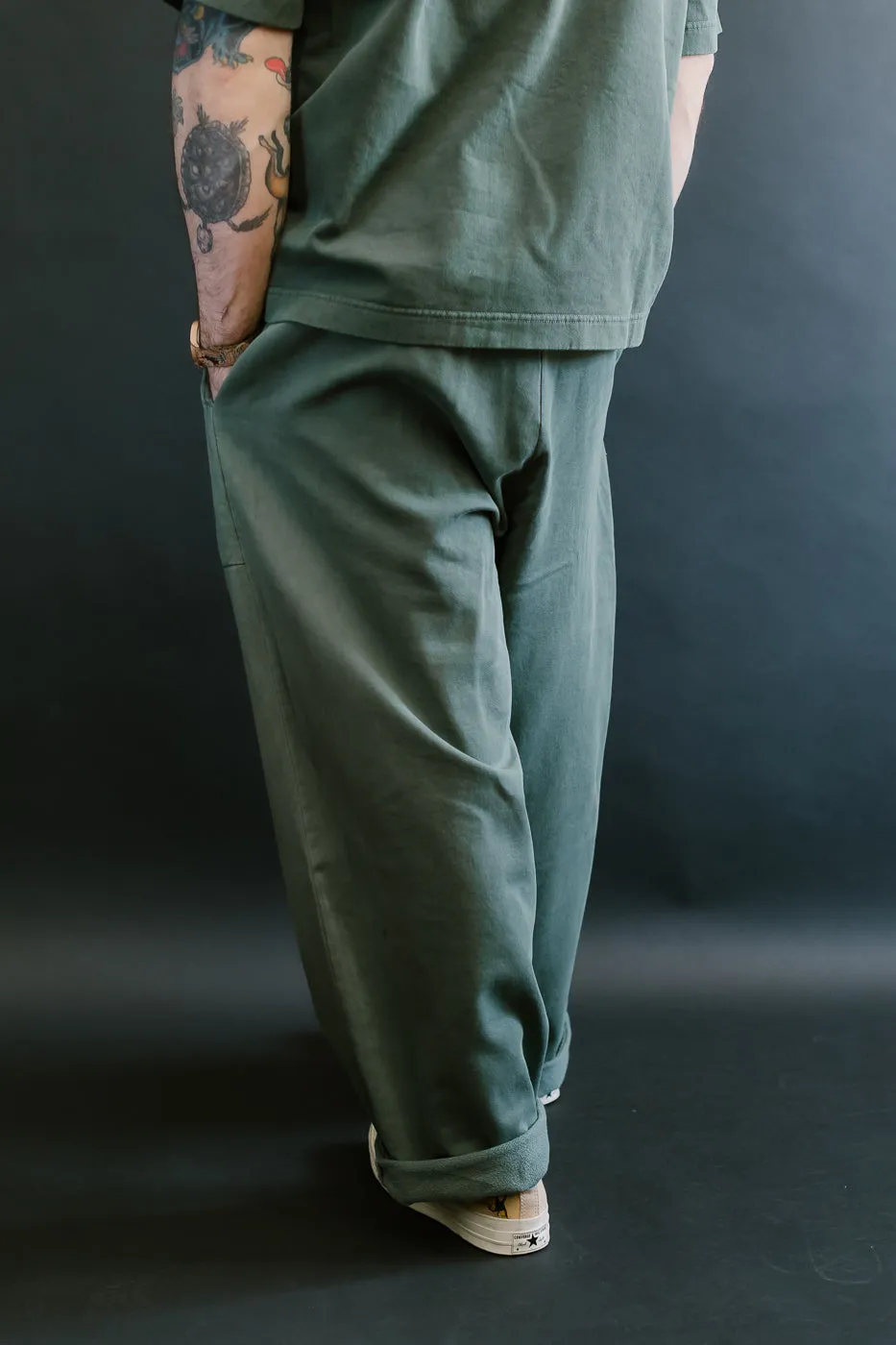 M-J-0003 - Reformer Pants Twill Jersey - Forest Green
