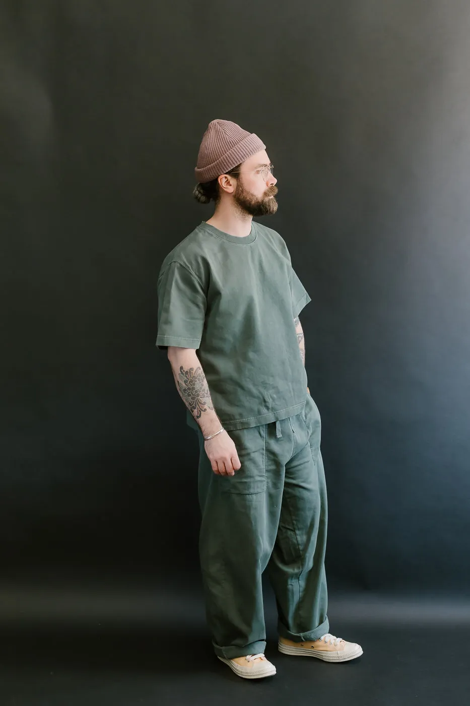 M-J-0003 - Reformer Pants Twill Jersey - Forest Green