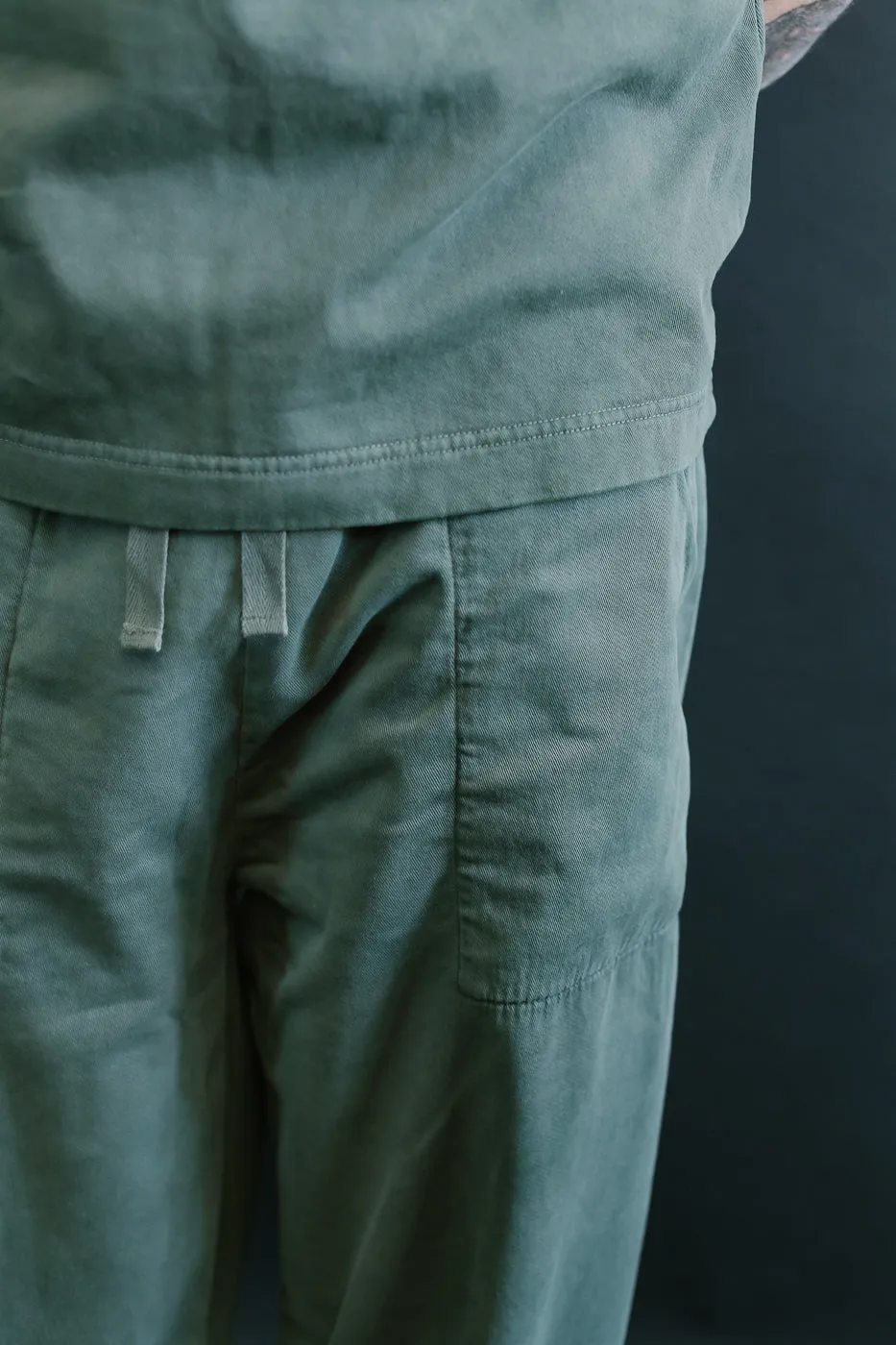 M-J-0003 - Reformer Pants Twill Jersey - Forest Green