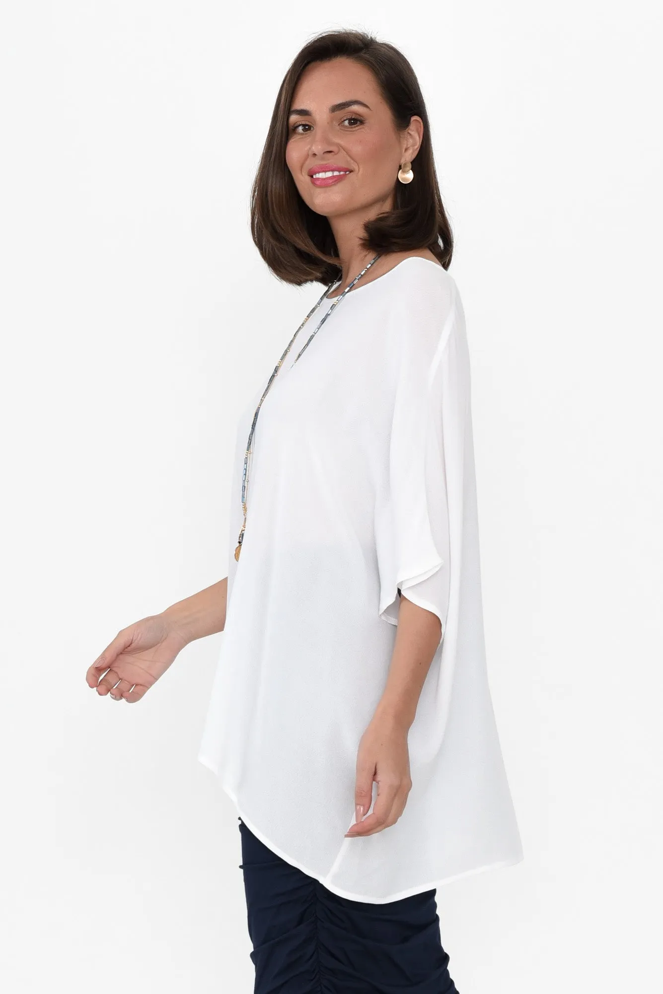 Mali White Drape Top