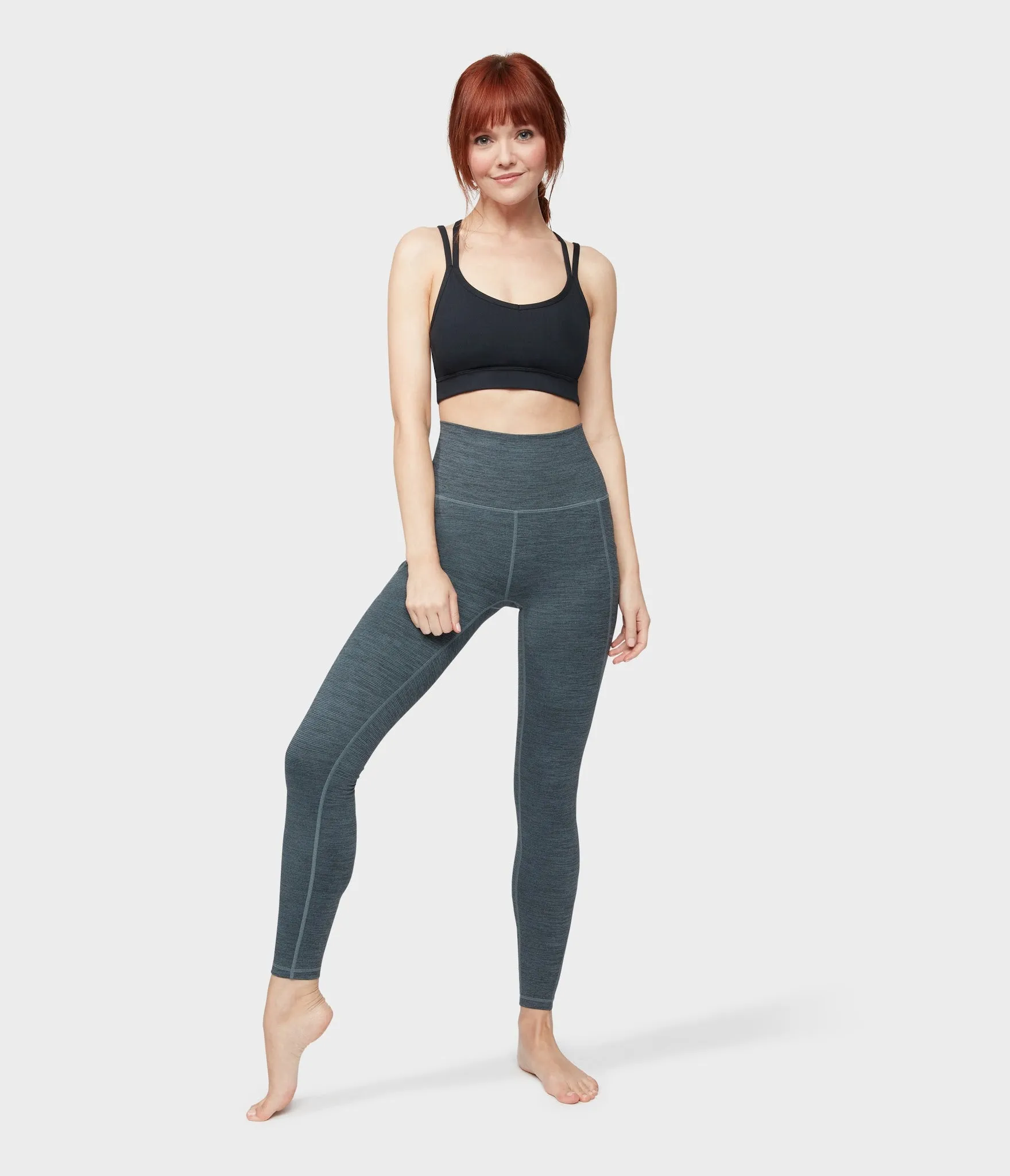 Manduka Apparel - Women's Essential Pocket Legging - Green IVY Melange