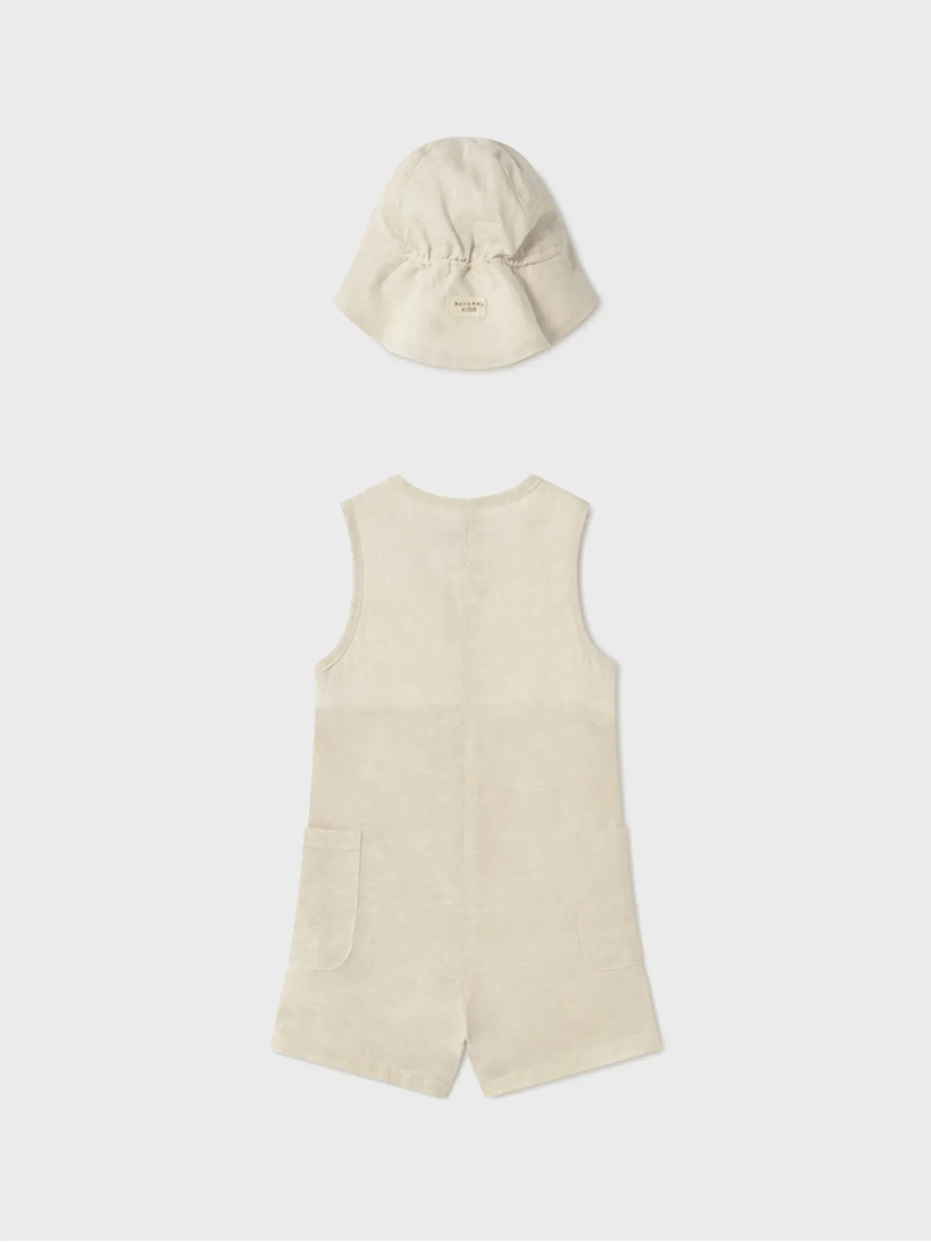 Mayoral Toddler Boy Neutral Dungaree With Bucket Hat - 2 Colours