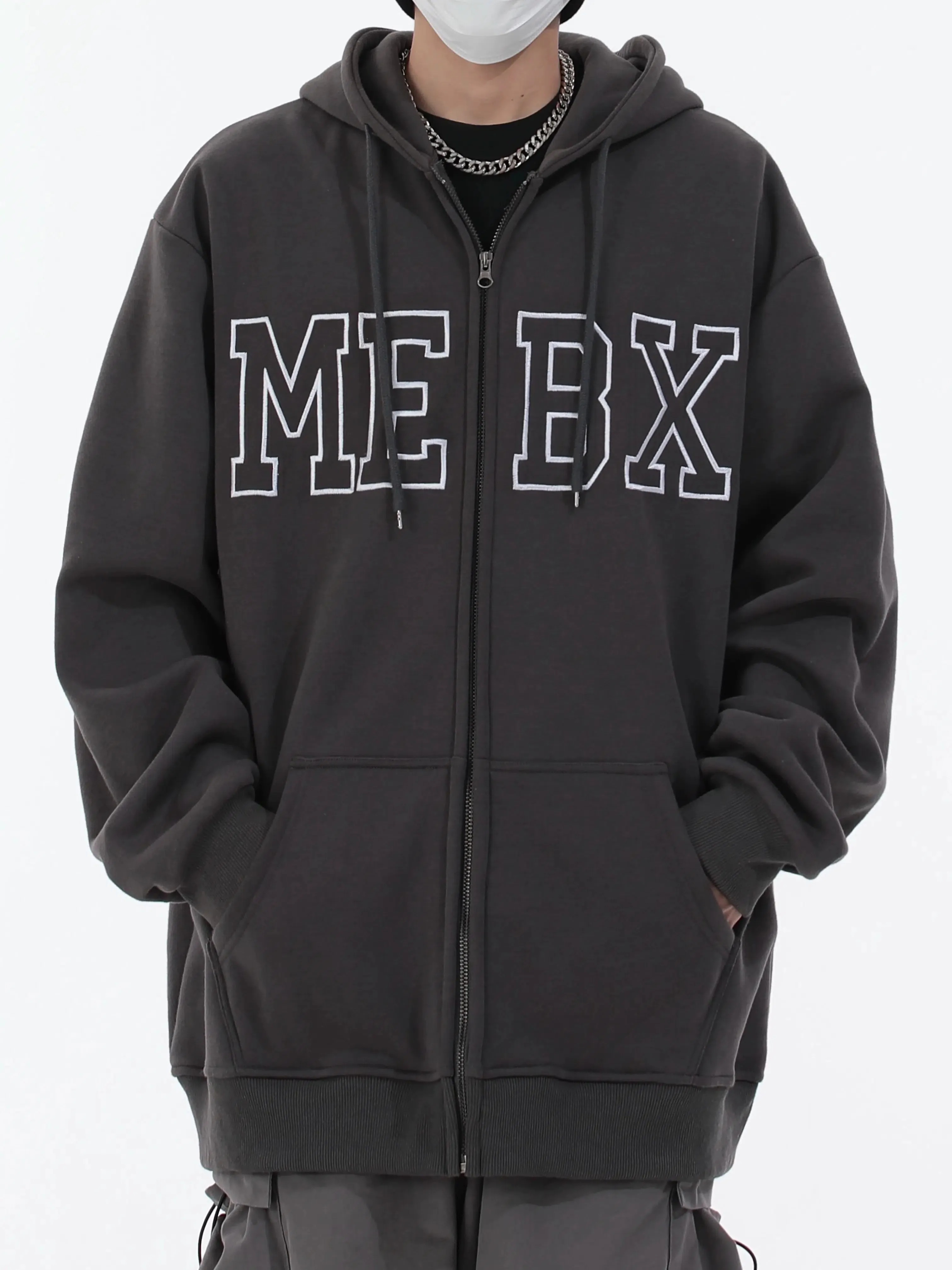 MEBX Logo Zip-Up Hoodie Sweatshirt