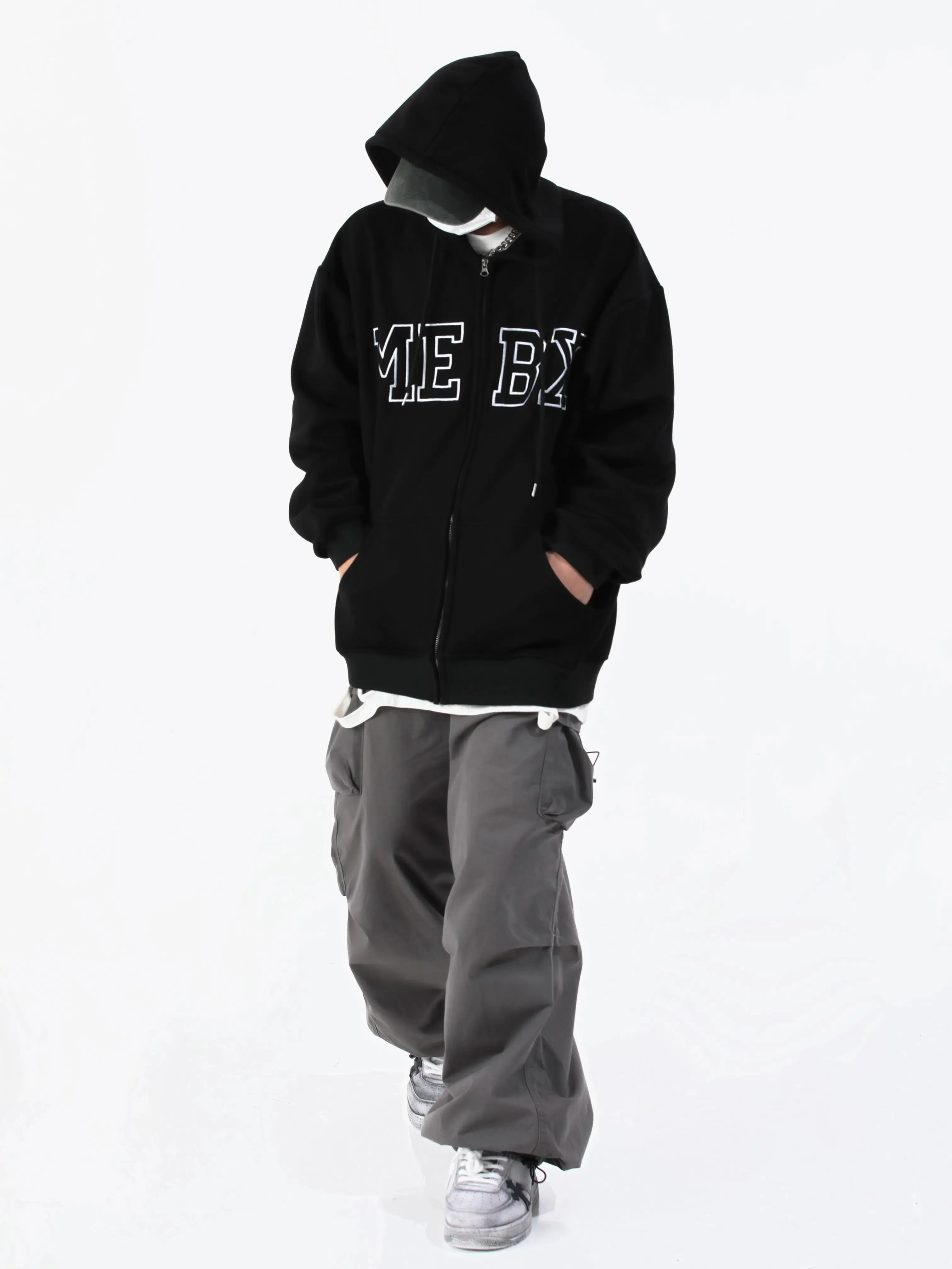 MEBX Logo Zip-Up Hoodie Sweatshirt