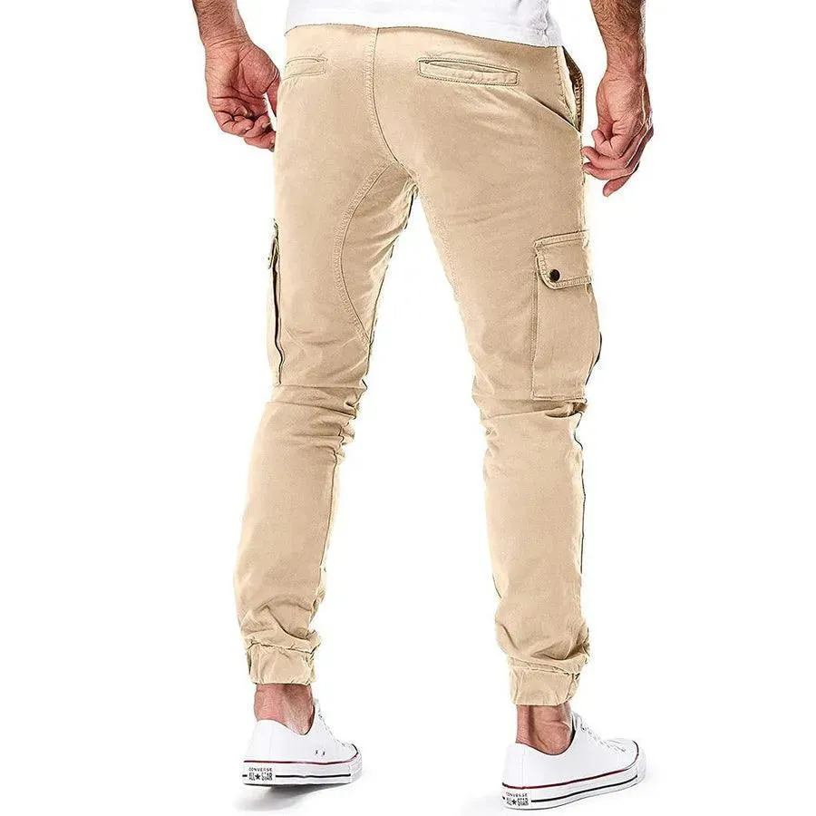 Men’s Cargo Jogger Pants - Cotton - Relaxed Fit - Elastic Waist & Cuffs - Multi-Pocket