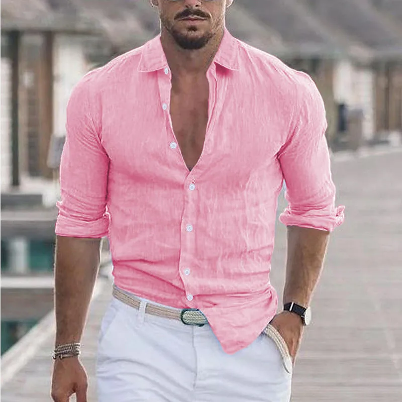 Men’s Casual Summer Linen Shirt in Breathable Cotton