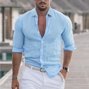 Men’s Casual Summer Linen Shirt in Breathable Cotton