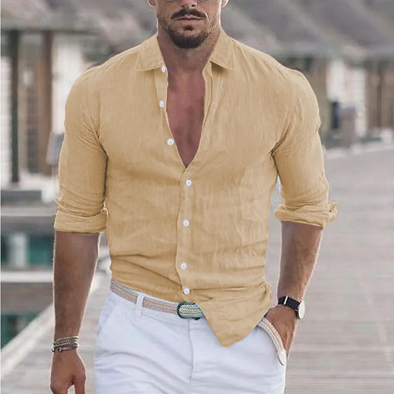 Men’s Casual Summer Linen Shirt in Breathable Cotton