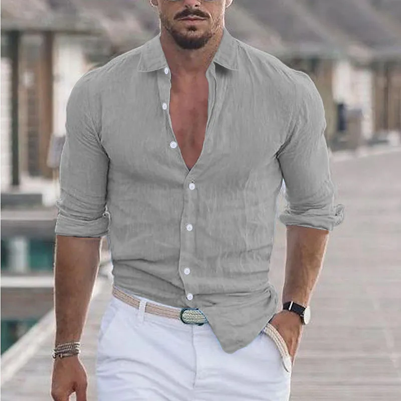 Men’s Casual Summer Linen Shirt in Breathable Cotton