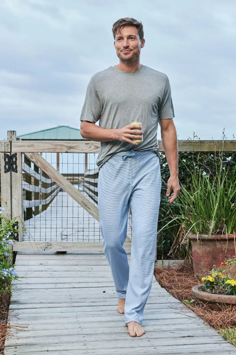 Men's Pima Pajama Pants in Mineral Blue