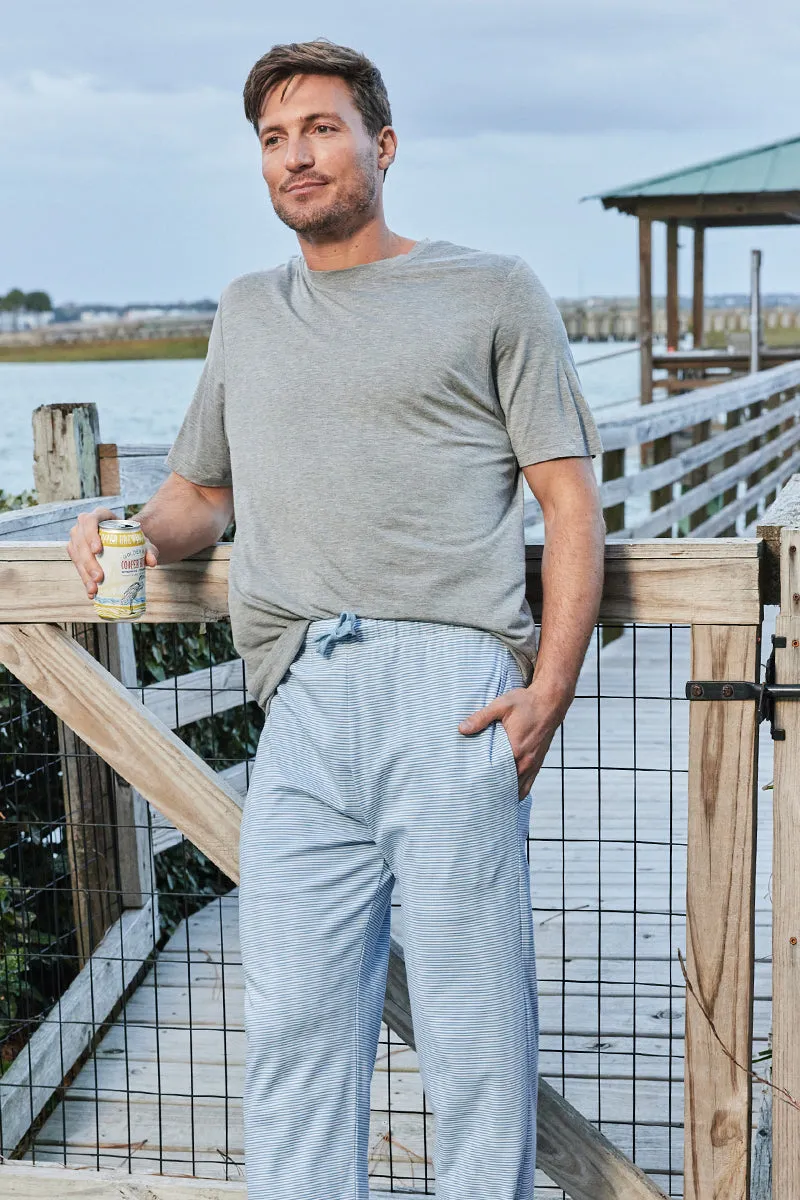 Men's Pima Pajama Pants in Mineral Blue