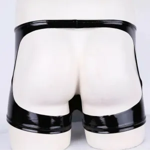 Men’s Zip-Front Glossy Backless Boxer Shorts