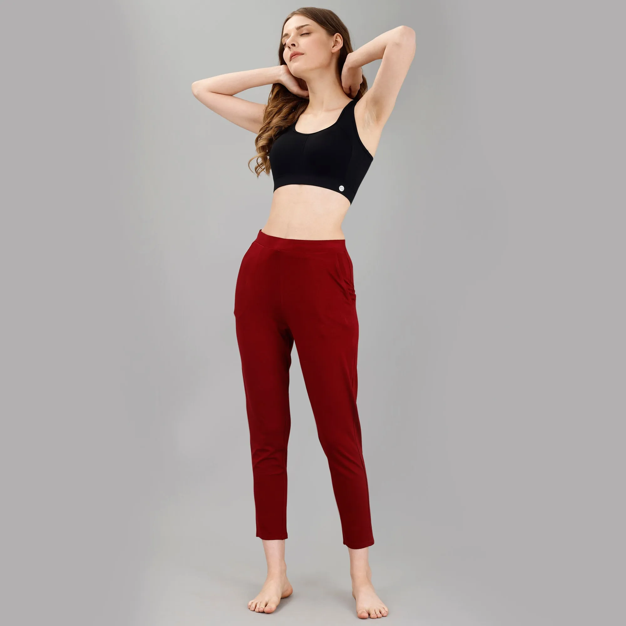 Mid Rise Ankle Length Supersoft Lounge Pants with Pockets